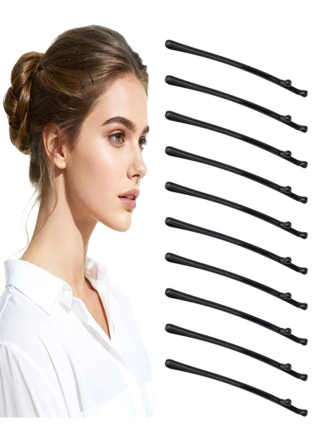 Pretwad 100 PCS Curved Hair Pins for Women - Black Flat Bobby Hairpins with Ball Tips, Elegant Hair Pins, Non-slip Decorative Long Short Women Girls Nickel Free Hairdressing Wedding Accessories - Image 1